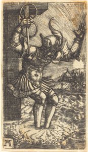 Horatius Cocles Springt in de Rivier Tiber door Albrecht Altdorfer