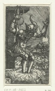 Horatius Cocles springt in de Tiber door Albrecht Altdorfer