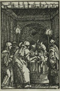 Het offer van Joachim geweigerd, uit De zondeval en de verlossing van de mens door Albrecht Altdorfer