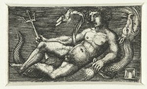 Liggende Neptunus door Albrecht Altdorfer
