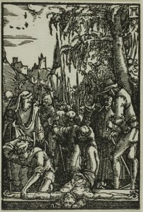Kruisiging, uit De Val en Verlossing van de Mens door Albrecht Altdorfer