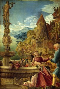 Rust tijdens de vlucht naar Egypte door Albrecht Altdorfer