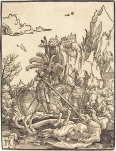 Sint Joris doodt de draak door Albrecht Altdorfer