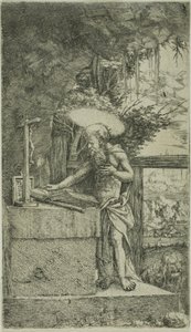 Sint Hiëronymus Lezend door Albrecht Altdorfer