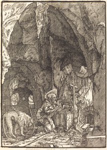 Sint Hiëronymus in een Grot door Albrecht Altdorfer