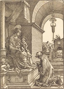Smeekeling Knielend voor de Maagd en Kind door Albrecht Altdorfer