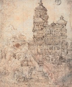Suzanne in bad - Tekening door Albrecht Altdorfer (ca. 1480-1538)