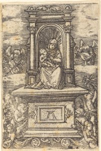 De Schone Maagd van Regensburg op een Altaar door Albrecht Altdorfer