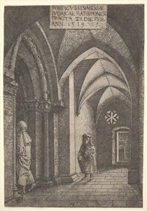 De ingangshal van de synagoge van Regensburg, 1519