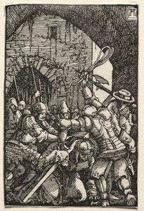 De val en verlossing van de mens: Christus draagt het kruis door Albrecht Altdorfer