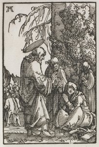 De Val en Verlossing van de Mens: Christus neemt afscheid van zijn Moeder voor de Passie door Albrecht Altdorfer
