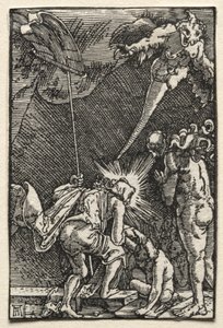 De val en verlossing van de mens: afdaling in de hel door Albrecht Altdorfer