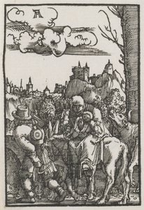 De val en verlossing van de mens: De vlucht naar Egypte door Albrecht Altdorfer
