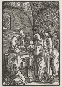 De val en verlossing van de mens: De presentatie van Christus in de tempel, ca. 1515
