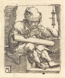 De peinzende timmerman door Albrecht Altdorfer