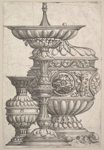 Drie Elegante Vaten op een Witte Achtergrond, ca. 1525 door Albrecht Altdorfer