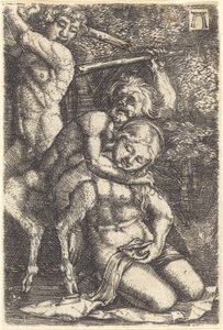 Twee Saters die Vechten om een Nimf door Albrecht Altdorfer