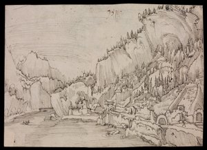 Sarmingstein aan de Donau door Albrecht Altdorfer