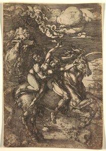 Ontvoering van Proserpina op een eenhoorn door Albrecht Dürer