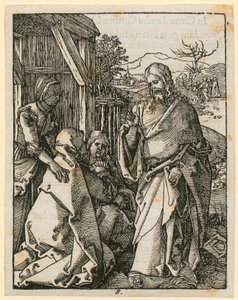 Christus neemt afscheid van zijn moeder, blad 8 uit de reeks “Kleine houtsnedepassie”