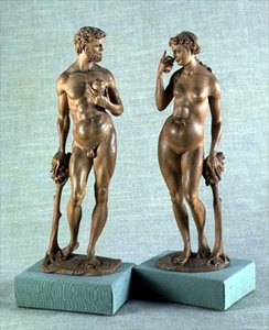 Adam en Eva, een paar standbeelden, ca. 1600
