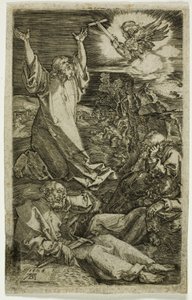 Agonie in de Tuin, uit de Gegraveerde Passie door Albrecht Dürer