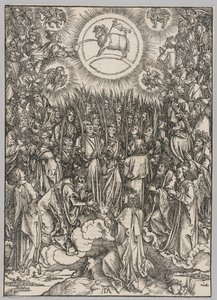 Apocalyps: De aanbidding van het lam—Het lied van de uitverkorenen door Albrecht Dürer