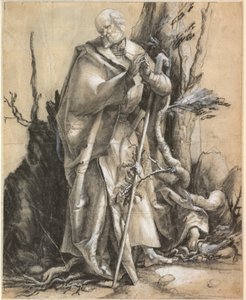 Baardige Heilige in een Bos door Albrecht Dürer
