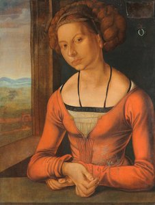 Portret van een jonge vrouw met gevlochten haar