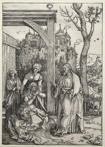 Christus neemt afscheid van zijn moeder, ca. 1504-1505 door Albrecht Dürer