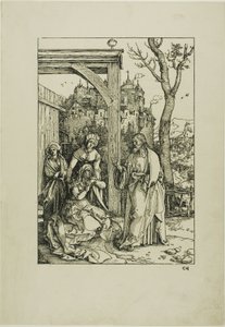 Christus neemt afscheid van zijn moeder, uit Het leven van de Maagd door Albrecht Dürer