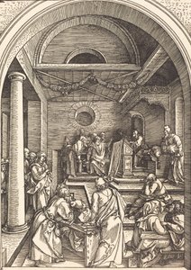 Christus tussen de Doktoren, ca. 1503-1504 door Albrecht Dürer