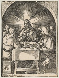 Christus in Emmaüs, uit De Kleine Passie door Albrecht Dürer