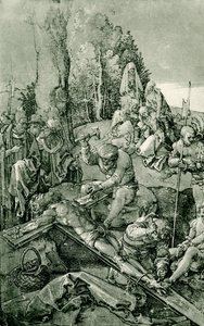 Christus wordt aan het kruis genageld door Albrecht Dürer