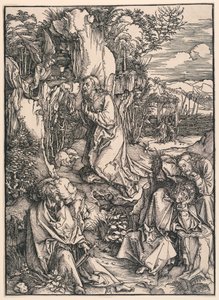 Christus op de Olijfberg (Agonie in de tuin), uit de Grote Passie door Albrecht Dürer