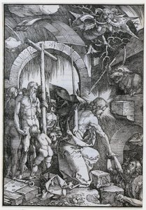 Christus in de voorhel, blad 11 uit de serie „De Grote Passie“ door Albrecht Dürer