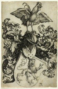 Wapen met Leeuw en Haan door Albrecht Dürer