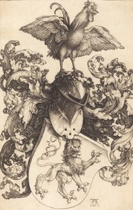 Wapen met een Leeuw en een Haan, 1502-1503 door Albrecht Dürer