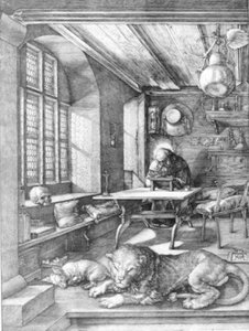 De heilige Jeronimus in zijn cel door Albrecht Dürer