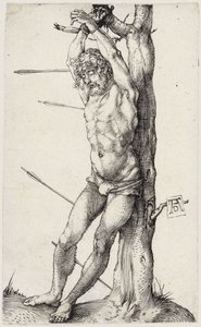 De heilige Sebastiaan bij de boom door Albrecht Dürer