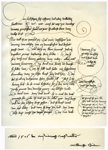 Ontwerp van Albrecht Dürers toewijding aan Bilibald Pirckheimer, c1523 door Albrecht Dürer