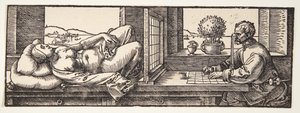 Tekenaar die een Naakt Tekent door Albrecht Dürer