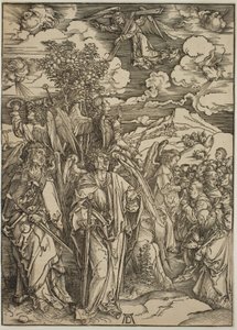 Vier engelen die de winden tegenhouden door Albrecht Dürer