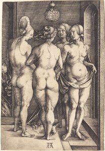 Vier Naakte Vrouwen door Albrecht Dürer