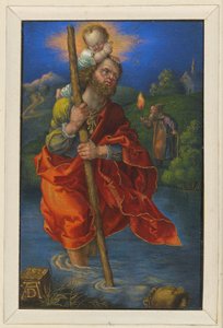 De heilige Christoffel, naar rechts gekeerd door Albrecht Dürer