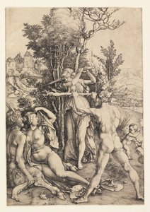 Hercules op de Kruising (De Gevolgen van Jaloezie) door Albrecht Dürer