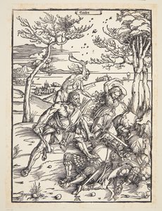 Hercules die de Molionide-tweeling overwint door Albrecht Dürer