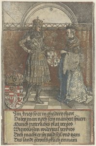 Het Bourgondische huwelijk: Maximiliaan trouwt met Maria van Bourgondië door Albrecht Dürer