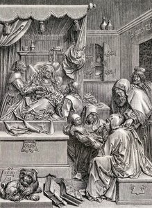 Hoog reliëfbeeld van de geboorte van St. Johannes, 1855 door Albrecht Dürer