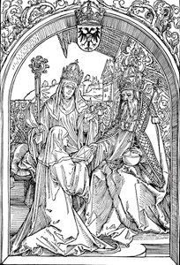 Hrotsvitha Presenteert Haar Boek aan Keizer Otto I, 1501 1906 door Albrecht Dürer